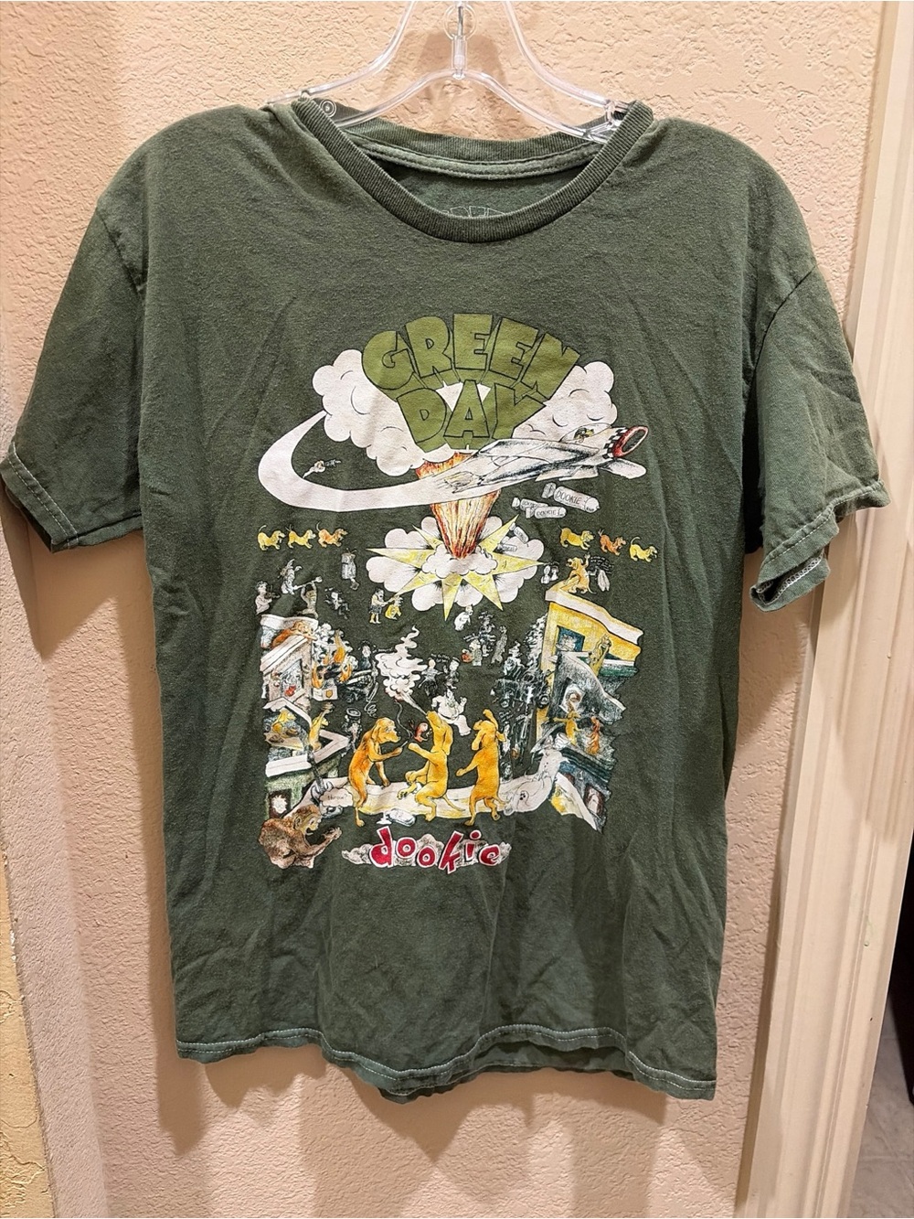 Green Day Dookie Graphic Short Sleeve Tee - Olive Green Size S
